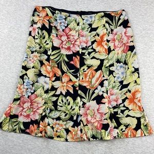 Talbots Petite Pure Silk Lined Godet Skirt Size 14